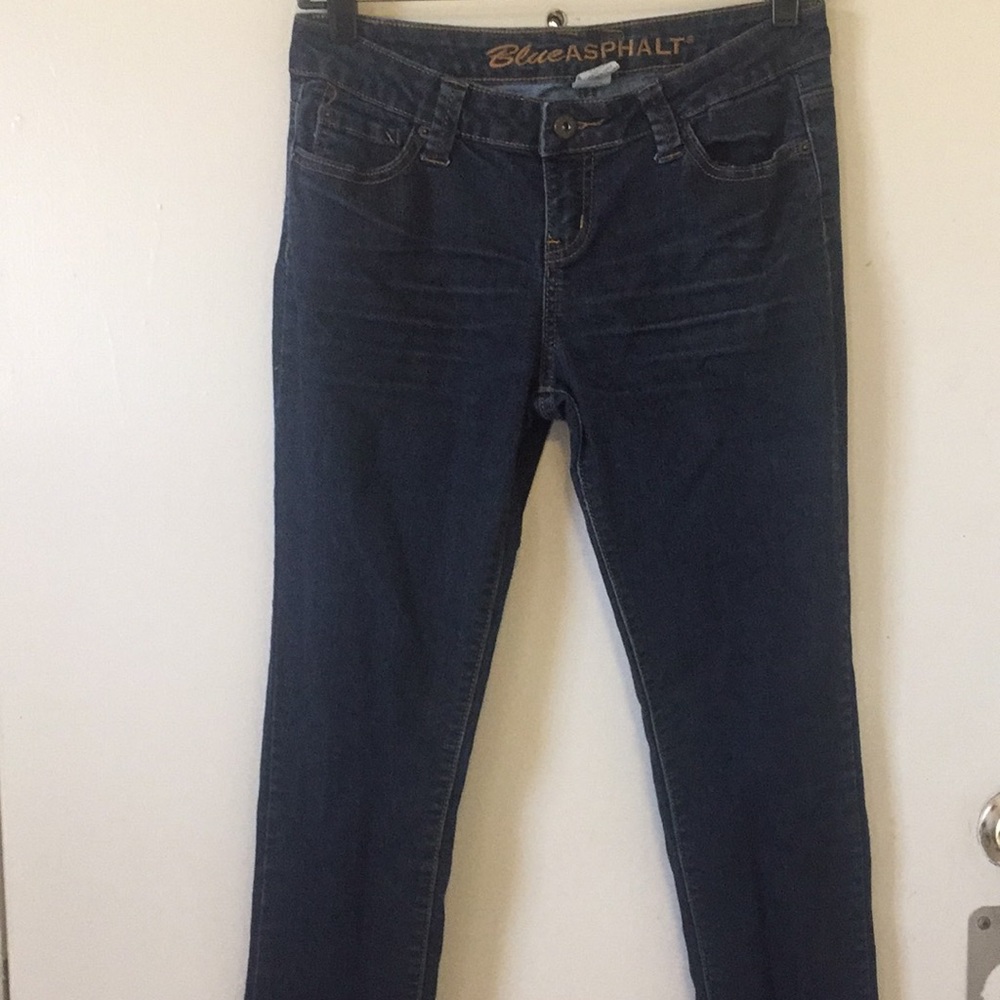 Dark wash blue jeans